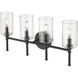 Chastine 4 Light 25.5 inch Matte Black Bathroom Vanity Light Wall Light